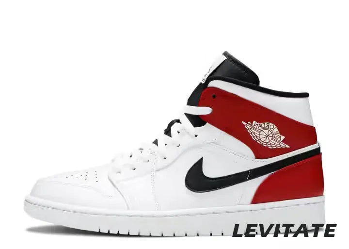 Nike Air Jordan 1 Mid "White Black Gym Red" Mens