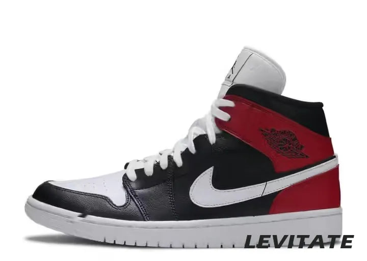 Jordan 1 Mid Black 'Noble Red' Womans