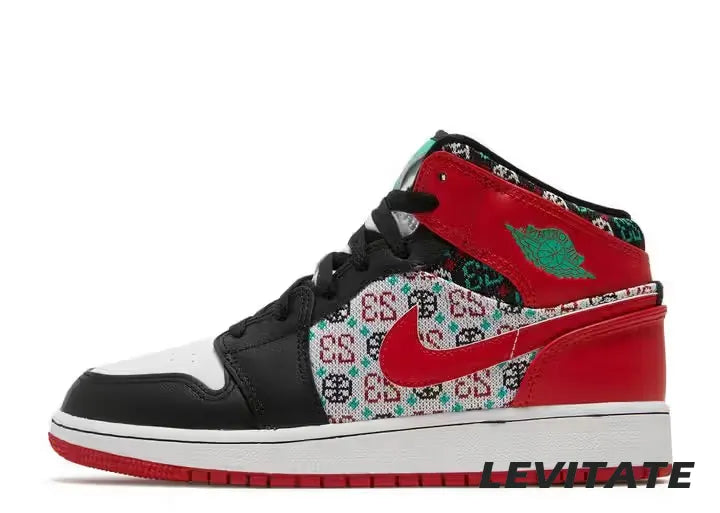 Nike Air  Jordan 1 Mid SE 'Ugly Christmas Sweater' GS