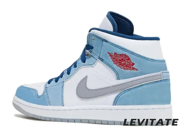 Nike Air Jordan 1 Mid 'French Blue Fire Red' Mens