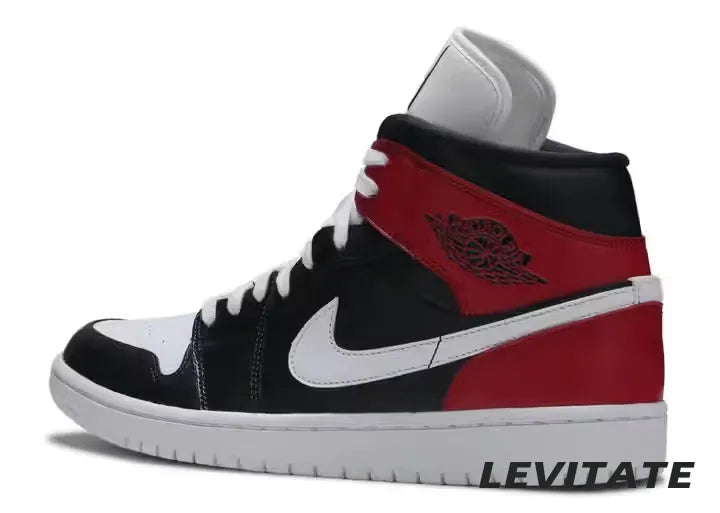 Jordan 1 Mid Black 'Noble Red' Womans