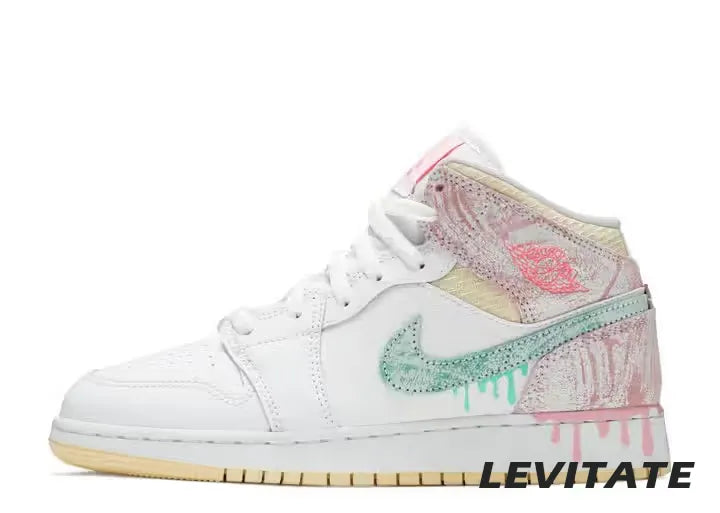 Nike Air Jordan 1 Mid 'Paint Drip' GS