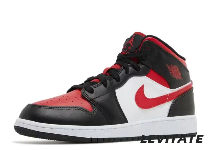 Nike Air Jordan 1 Mid 'Black Fire Red' GS
