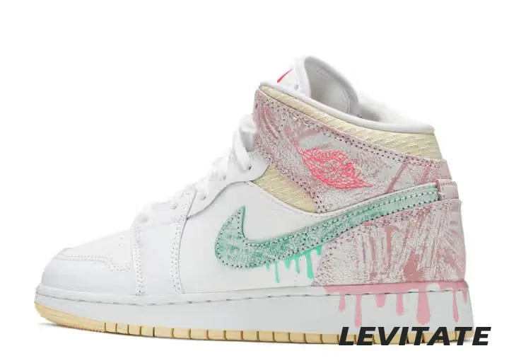 Nike Air Jordan 1 Mid 'Paint Drip' GS