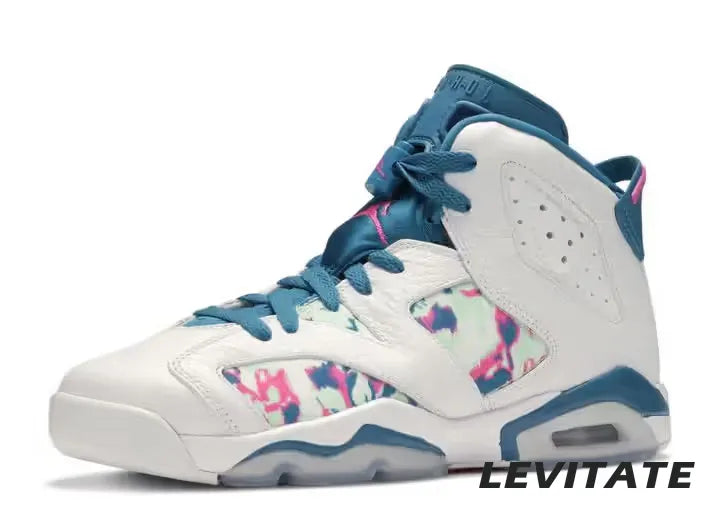 Nike Air Jordan 6 Retro "White Laser Fuchsia Green Abyss" GS