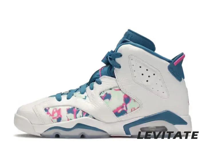 Nike Air Jordan 6 Retro "White Laser Fuchsia Green Abyss" GS