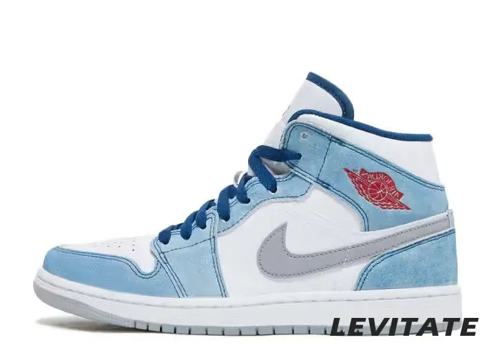 Nike Air Jordan 1 Mid 'French Blue Fire Red' Mens