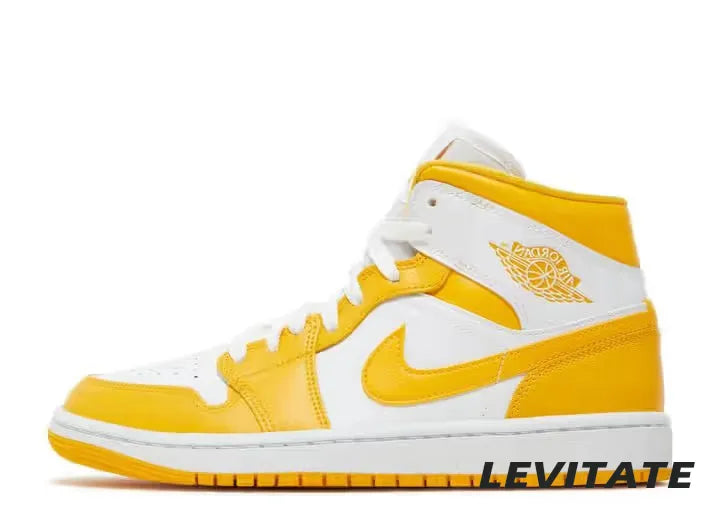 Nike AIr Jordan 1 Mid 'White University Gold'  Womans