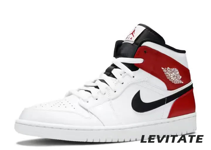 Nike Air Jordan 1 Mid "White Black Gym Red" Mens