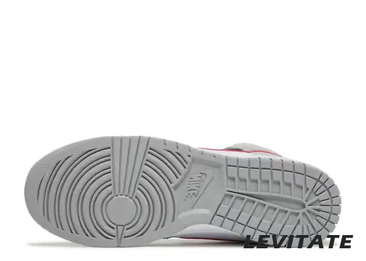Nike Dunk High 'Light Smoke Grey Gym Red' Mens